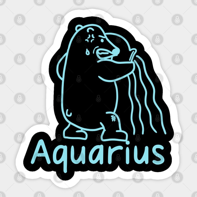 Aquarius Bear Cute 2 Sticker by Eyanosa
